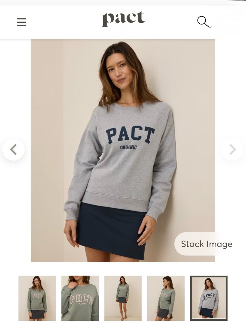 NWT - PACT Women's Organic Brushed Fleece Graphic Crew Sweatshirt-XL